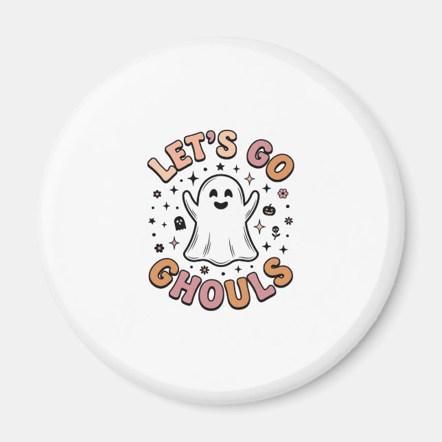 Íman Vamos Lá Espíritos Halloween Fantasma Fofo  (Frente)