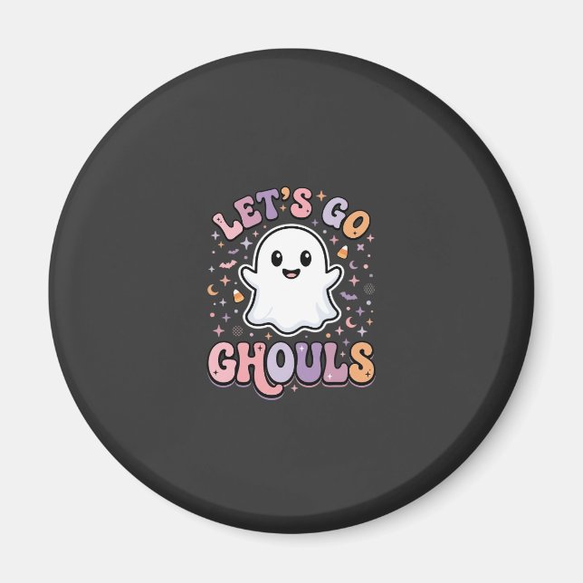 Íman Vamos Lá Espíritos Halloween Fantasma Fofo Design  (Frente)