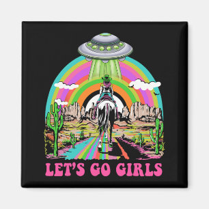 Íman Vamos Lá Garotas Espaço Retro Deserto Cowgirl Solt