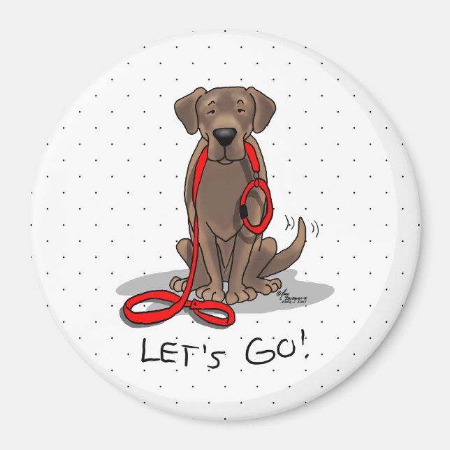Íman Vamos! Laboratório de Chocolate Labrador Retriever (Frente)