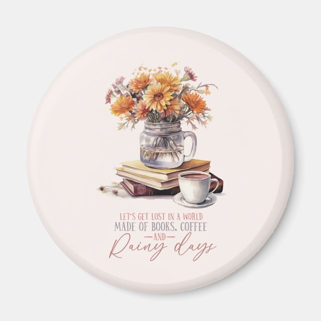 Íman Vamos nos perder - Livros, Café e Chuva Russo (Frente)