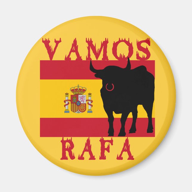 Íman Vamos Rafa com Bandeira de Espanha (Frente)