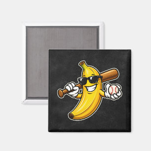Íman Vamos Torcer Bananas Beisebol Retrô Banana Engraça