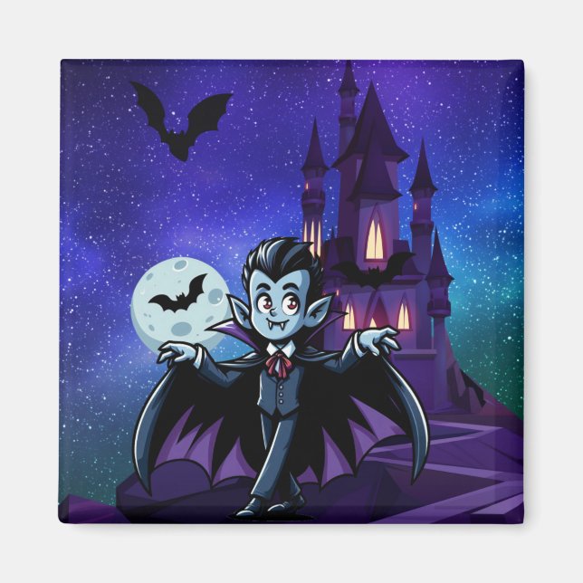 Íman Vampiro bonitinho e branco do Halloween (Frente)