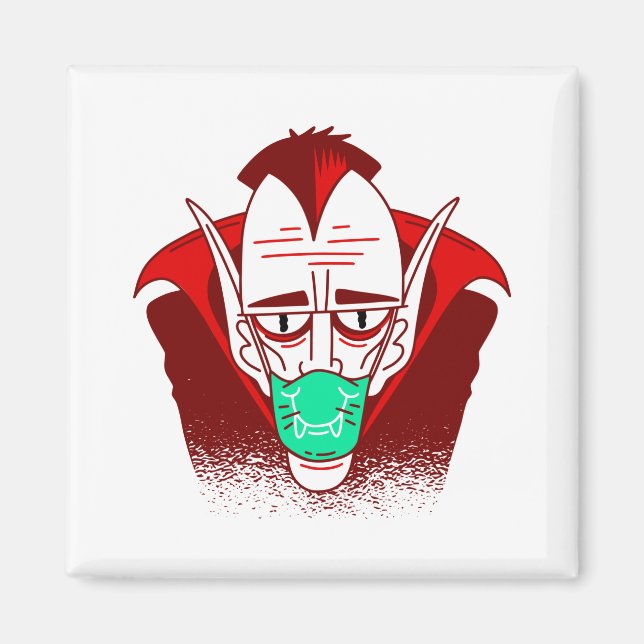 Íman vampiro de máscara de rosto coronavírus halloween (Frente)