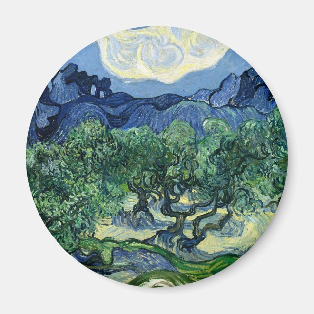 Íman Van Gogh As Oliveiras Pintura Paisagem (Frente)