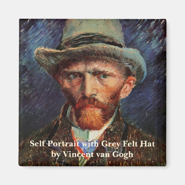 Íman Van Gogh; Autorretrato com Chapéu de Feltro Cinza (Frente)