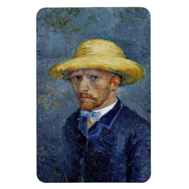 Íman Van Gogh - Autorretrato com Chapéu de Palha (Vertical)
