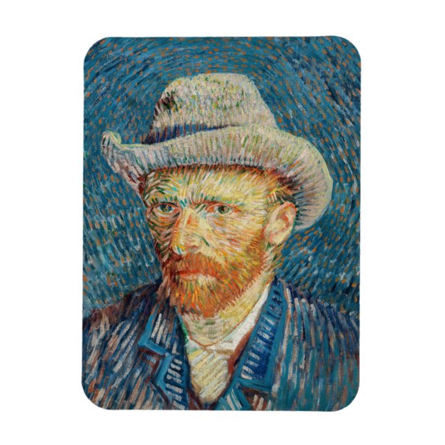 Íman Van Gogh - Autorretrato com um chapéu de feltro de (Vertical)