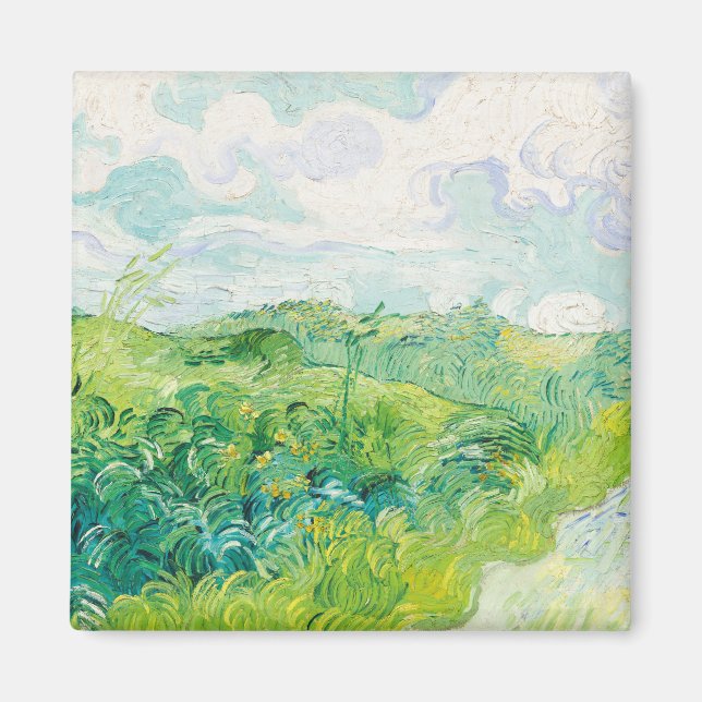 Íman Van Gogh. Campos de Trigo Verde Auvers. Impression (Frente)