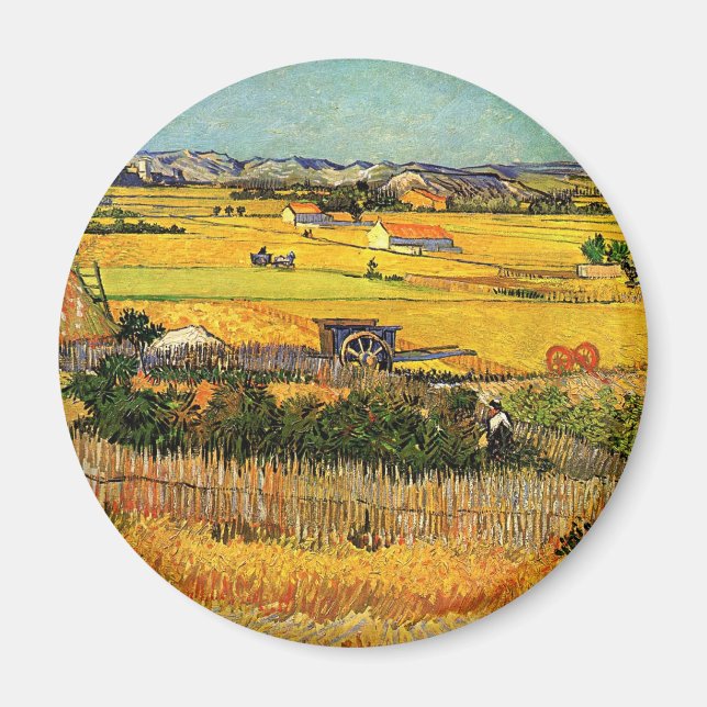 Íman Van Gogh: Colheita em La Crau com Montmajour (Frente)