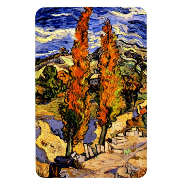 Íman Van Gogh - Dois Poplars em um Hill (Vertical)