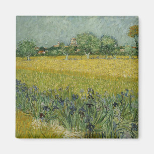 Íman Van Gogh Field Com Flores Perto De Arles