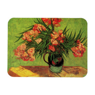 Íman Van Gogh Fine Art, Vase com Oleanders e Livros