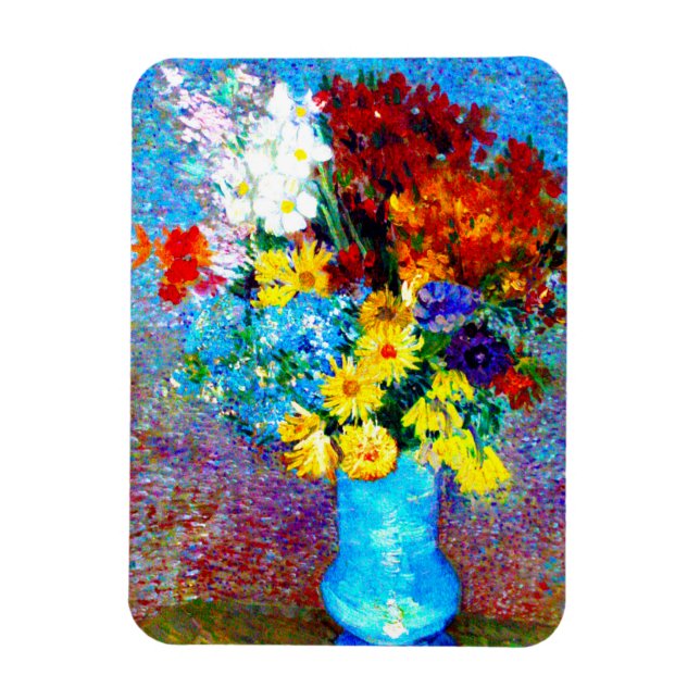 Íman Van Gogh Flores num Vaso Azul (Vertical)