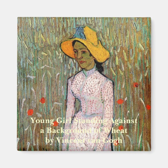 Íman Van Gogh, Menina de Pé; Fundo de Trigo (Frente)