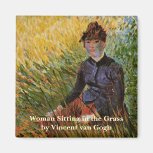 Íman Van Gogh; Mulher Sentada na Grama, Arte Fina Vinta