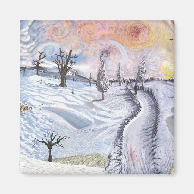 Íman Van Gogh: Paisagem de inverno (Frente)