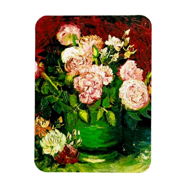 Íman Van Gogh Peonies e Rosas (Vertical)