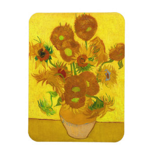 Íman Van Gogh Quinze Girassóis Em Uma Arte Bela Vaso
