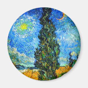 Íman Van Gogh Road com Cypress e Star