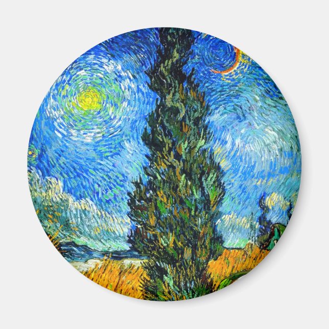 Íman Van Gogh Road com Cypress e Star (Frente)