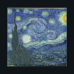 Íman Van Gogh Starry Night<br><div class="desc">Sobre a Noite Estrelada\ é uma pintura do artista holandês poste-impressionista Vincent van Gogh. A pintura retrata a vista do lado de fora de sua janela do sanatório à noite, embora tenha sido pintada da memória durante o dia. Desde 1941 está na coleção permanente do Museu de Arte Moderna em...</div>