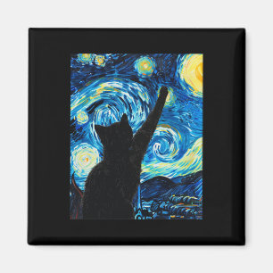 Íman Van Gogh Starry Night Cat Kitten