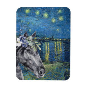 Íman Van Gogh Starry Night e Black Horse