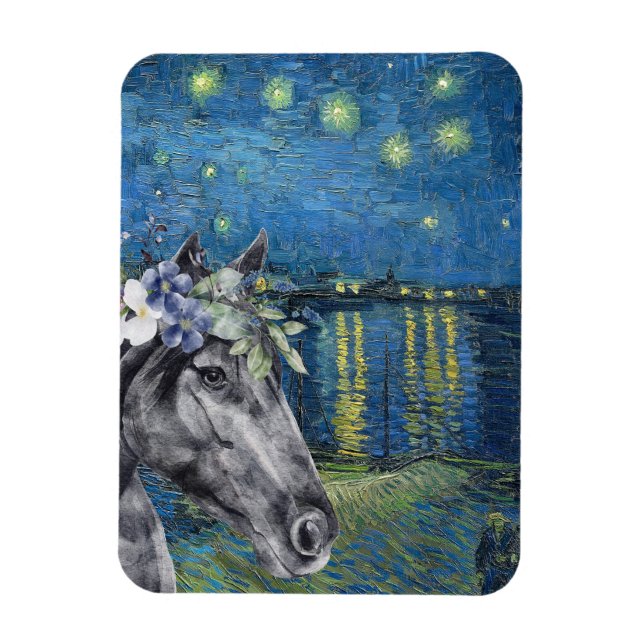 Íman Van Gogh Starry Night e Black Horse (Vertical)