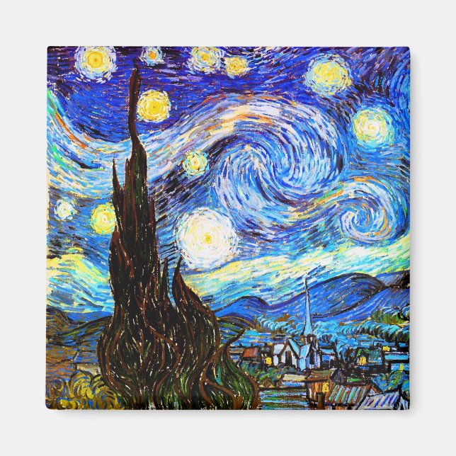 Íman Van Gogh Starry Night Fine Art (Frente)