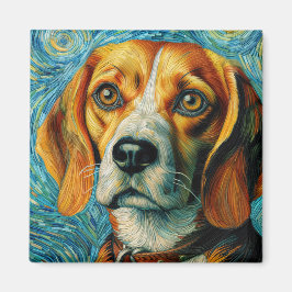Íman Van Gogh Style Beagle Art