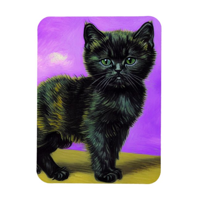 Íman Van Gogh Style Cat (Vertical)