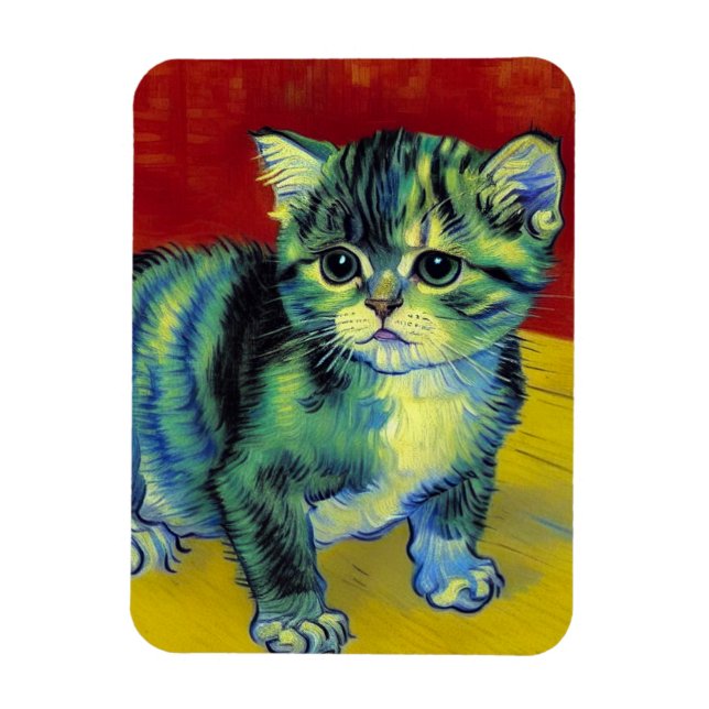 Íman Van Gogh Tabby Cat (Vertical)