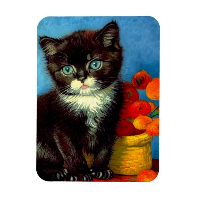 Íman Van Gogh Tuxedo Cat (Vertical)