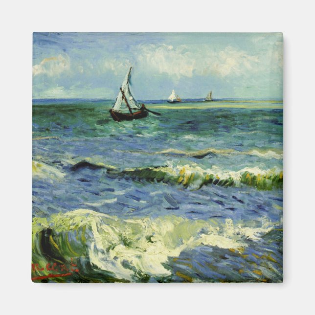 Íman Van Gogh - Um Barco de Pesca no Mar (Frente)