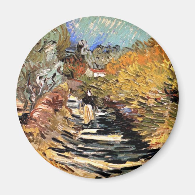 Íman Van Gogh - Uma Estrada em Saint-Remy com Figura Fe (Frente)
