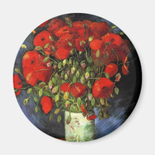 Íman Van Gogh Vase com Papa Vermelho, Vintage de Belas