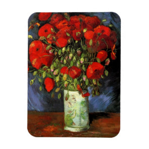 Íman Van Gogh Vase com Papa Vermelho, Vintage de Belas
