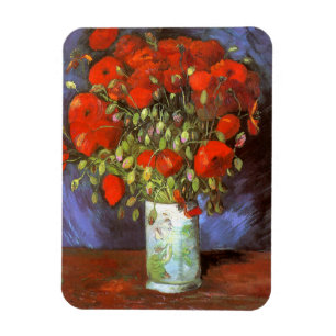Íman Van Gogh: Vase com Poppies vermelhos