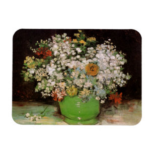 Íman Van Gogh Vase com Zinnias e Flores, Belas Artes