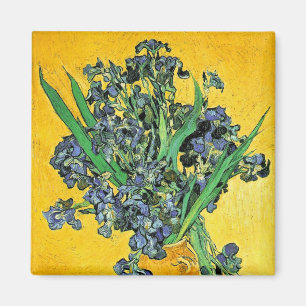 Íman Van Gogh - Vaso com Íris Fundo Amarelo