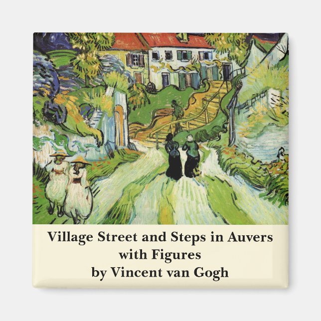 Íman Van Gogh Village Street e Steps Auvers, números (Frente)