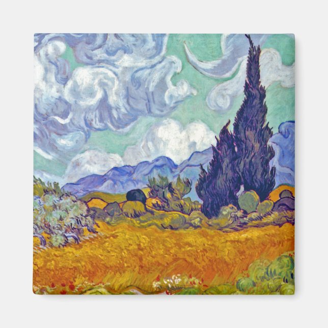 Íman Van Gogh - Wheatfield Com Cyprestes (Frente)