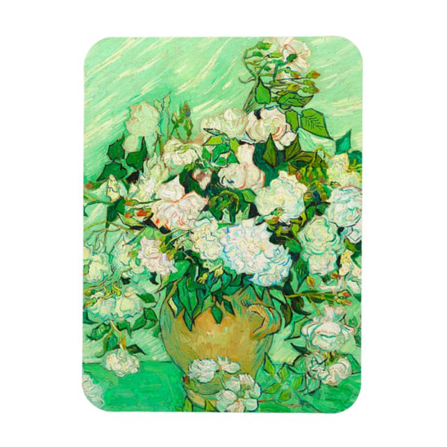 Íman Van Gogh White Roses (Vertical)