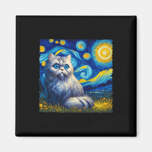 Íman Van Gogh's Starry Night inspirou Cat Lover Mãe Pai