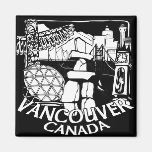 Íman Vancouver Canadá Imã de geladeira Souvenir Magne