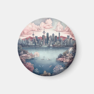 Íman Vancouver City Canada Viagem Painting