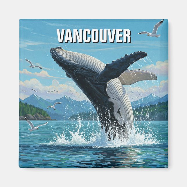Íman Vancouver Island Humpback Whale Break Viagem (Frente)