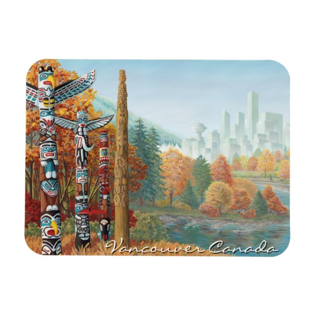 Íman Vancouver Souvenir Magnet Totem Pole - Presente (Horizontal)
